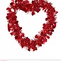 Pk  6 "ST. VALENTINE'S DAY TINSEL HEART" 22x22 cm