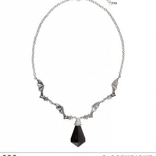 Pk 12 "BAT NECKLACE WITH BLACK GEM"