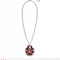 Pk  6 "SKULL & CROSS BONES RED GEM NECKLACE"