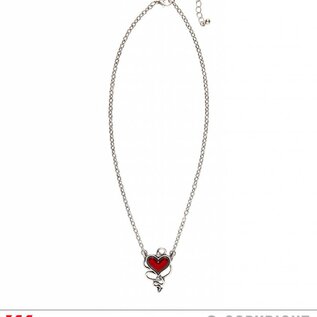 Pk 12 "DEVILISH RED HEART GEM NECKLACE"