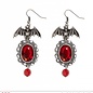 Pk 12 Pair of "BAT EARRINGS WITH RED GEMS"