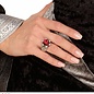 Pk 12 "SKULLS RING WITH RED GEM"