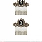 Pk  6 Pair of "ANTIQUATED GOLD SKULL & CROSS BONES HAIR COMBS"