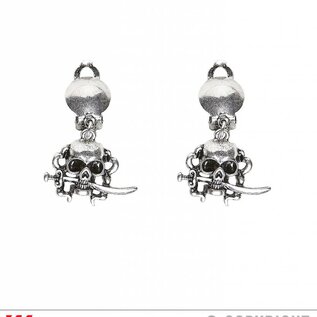 Pk 12 Pair of "PIRATE SKULL EARRINGS"