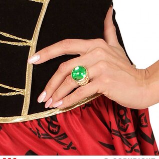 Pk 12 "GOLD RING WITH GREEN GEM"