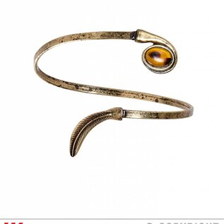 Pk  6 "ANTIQUATED GOLD LEAF ARMBAND WITH AMBER GEM"