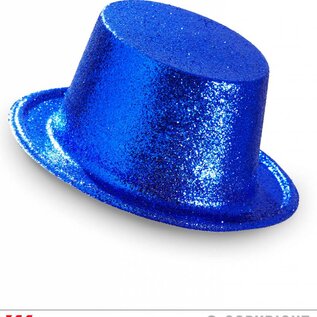 Pk 12 "BLUE GLITTER TOP HAT"