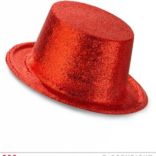 Pk 12 "RED GLITTER TOP HAT"