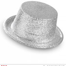 Pk 12 "SILVER GLITTER TOP HAT"