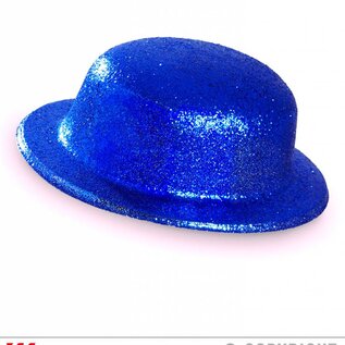 Pk 12 "BLUE GLITTER BOWLER HAT"
