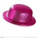 Pk 12 "PINK GLITTER BOWLER HAT"