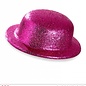 Pk 12 "PINK GLITTER BOWLER HAT"