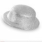 Pk 12 "SILVER GLITTER BOWLER HAT"