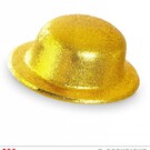 Pk 12 "GOLD GLITTER BOWLER HAT"