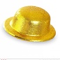 Pk 12 "GOLD GLITTER BOWLER HAT"