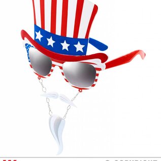 Pk 12 "UNCLE SAM GLASSES WITH MOUSTACHE & GOATEE BEARD"