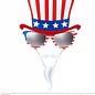 Pk 12 "UNCLE SAM GLASSES WITH MOUSTACHE & GOATEE BEARD"