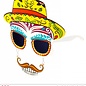 Pk 12 "DIA DE LOS MUERTOS SKULL GLASSES WITH MOUSTACHE & TEETH"