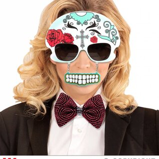 Pk 12 "DIA DE LOS MUERTOS SKULL GLASSES WITH TEETH"