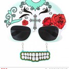 Pk 12 "DIA DE LOS MUERTOS SKULL GLASSES WITH TEETH"