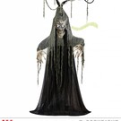 Sound sensor activated "TALKING HAUNTED HALLOWEEN TREE WITH MOVING MOUTH & FLASHING LED LIGHT EYES" 200 cm - speaks 3 different rhymes - with "T