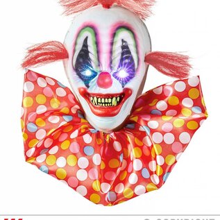 Pk  6 "HORROR CLOWN WITH COLOR CHANGING FLASHING LED LIGHT EYES" 40 cm