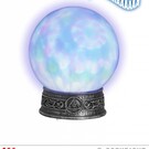 Pk  6 Sound sensor activated "CRYSTAL BALL WITH STAND, COLOR CHANGING KALEIDOSCOPE LIGHTS & EERIE SOUNDS" 20 cm - with "TRY ME" function