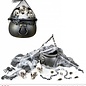 Pk  6 "HALLOWEEN DECORATIVE SET" (cauldron, 3 skulls, spiderweb & spider, chain and freaky fabric)