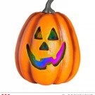 Pk 12 "HALLOWEEN PUMPKIN WITH COLOR CHANGING FLASHING LED LIGHT" 23 cm