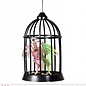 Pk  4 Sound sensor activated "CROW SKELETON IN CAGE WITH COLOR CHANGING LED LIGHT, GHOSTLY SOUNDS, EVIL LAUGHTER AND CAW" 34 cm - with "TRY ME" functi