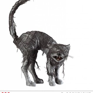 Pk  6 Sound sensor activated "ZOMBIE CAT WITH RED LED FLASHING LIGHT EYES AND EVIL MEOW" 28 cm - with "TRY ME" function