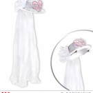 Pk 12 "BRIDE TO BE HEART SEQUIN TOP HAT WITH BRIDAL VEIL"