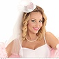 Pk 12 "BRIDE TO BE HEART SEQUIN TOP HAT WITH BRIDAL VEIL"