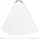 Pk 12 "WEDDING VEIL TIARA WITH PINK ROSES & DIAMONDS"