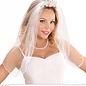 Pk 12 "WEDDING VEIL TIARA WITH PINK ROSES & DIAMONDS"