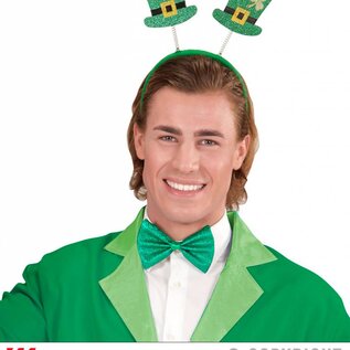 Pk  6 "ST. PATRICK'S DAY SET" (glitter mini top hats head bopper & bow tie)
