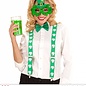 Pk 12 "ST. PATRICK'S DAY GLITTER SHAMROCK GLASSES WITH MINI TOP HAT"