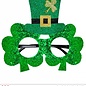 Pk 12 "ST. PATRICK'S DAY GLITTER SHAMROCK GLASSES WITH MINI TOP HAT"