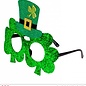 Pk 12 "ST. PATRICK'S DAY GLITTER SHAMROCK GLASSES WITH MINI TOP HAT"