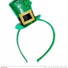 Pk 12 "ST. PATRICK'S DAY METALLIC MINI TOP HAT ON HEADBAND"