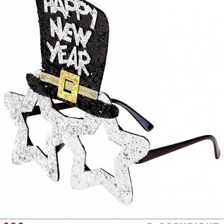 Pk 12 "SILVER HAPPY NEW YEAR GLASSES"