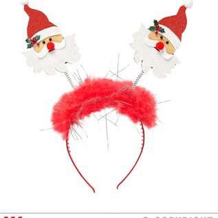 Pk 12 "SANTA CLAUS HEAD BOPPER WITH MARABOU & TINSEL"