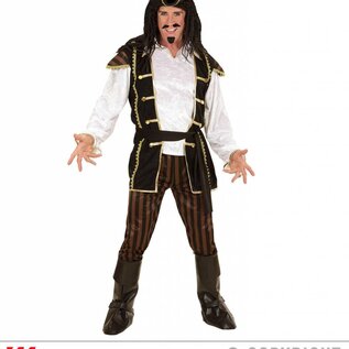 "PIRATE CAPTAIN" (shirt with vest, pants, belt, hat with feather, boot covers)