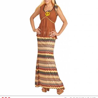 "HIPPIE WOMAN" (top with vest, skirt, headband, peace sign necklace)
