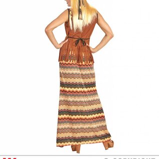 "HIPPIE WOMAN" (top with vest, skirt, headband, peace sign necklace)