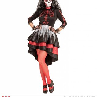 "DIA DE LOS MUERTOS BRIDE" (dress, flower veil)