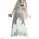 "ZOMBIE BRIDE" (dress, flower veil, flower bouquet)