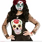 Pk  4 "DIA DE LOS MUERTOS GLITTER MASK DECORATED WITH BURGUNDY ROSES"