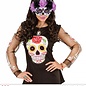 Pk  6 "DIA DE LOS MUERTOS EYEMASK DECORATED WITH GLITTER PURPLE & BLACK ROSES"
