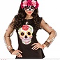 Pk  6 "DIA DE LOS MUERTOS EYEMASK DECORATED WITH RED & PINK ROSES"